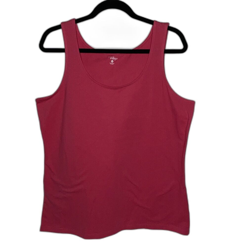 Great Northwest Indigo Women scoop neck Pink Tank Top Plus Size Xl Stretch